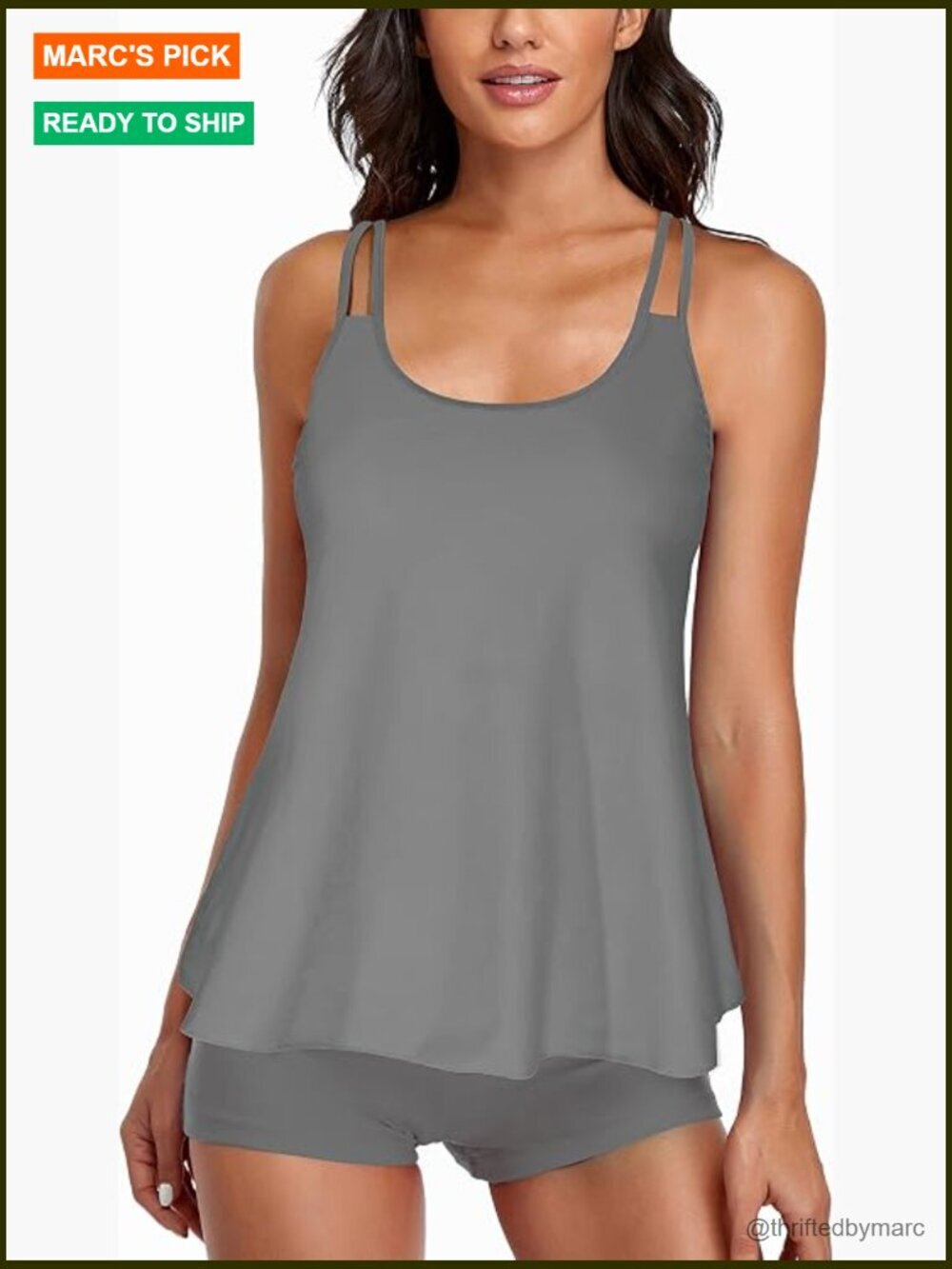 Tummy Control Tankini Set with Boyshorts - Women's Swimwear
